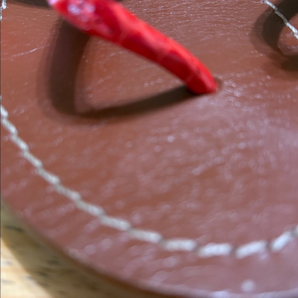 Tory Burch Mini Miller Red Leather thong Sandals - Picture 4 of 8